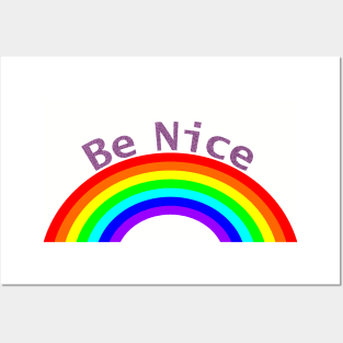 Purple Be Nice Rainbow Self Love Posters and Art